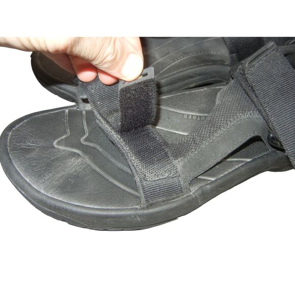 Teva Sandals Men Size 9 Hurricane Hook+Loop Sport Sandals Black Buckle 1112994 - Picture 4 of 9